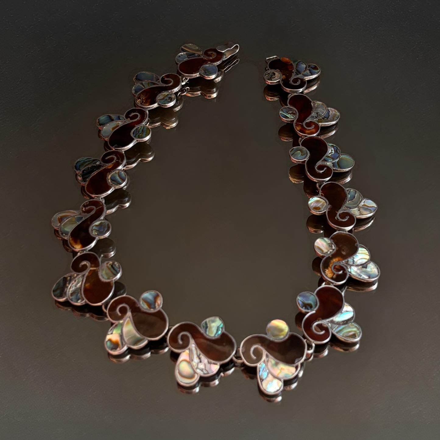 Vintage Taxco Abalone & Sterling Silver Necklace