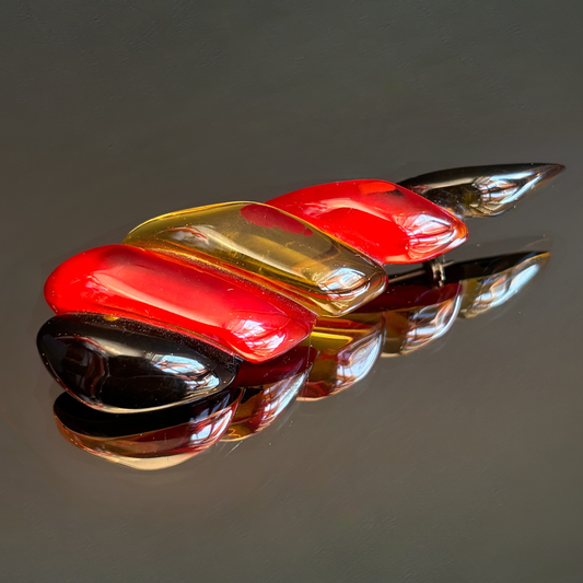 Vintage Bakelite Back-Painted Spiral Brooch