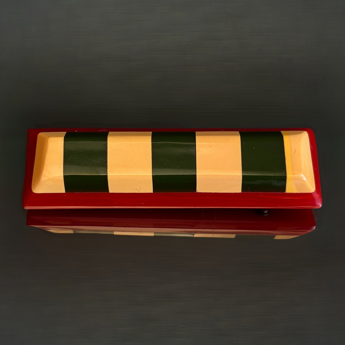 Vintage Bakelite Striped Bar Brooch