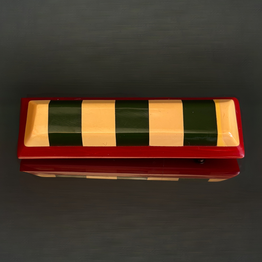 Vintage Bakelite Striped Bar Brooch