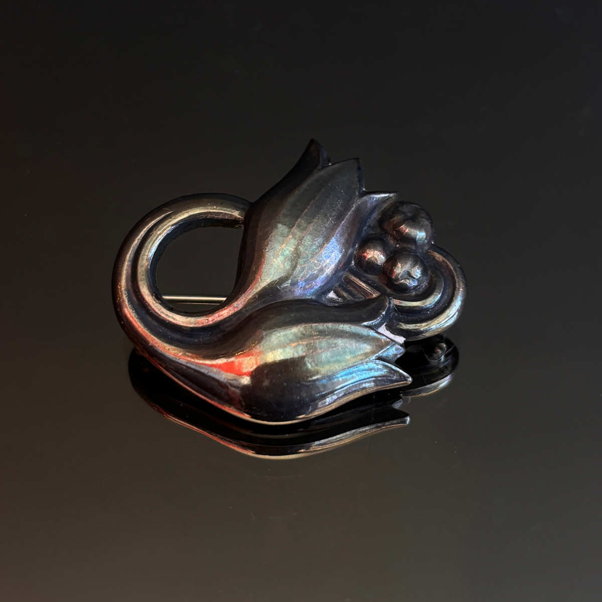 Vintage Georg Jensen Tulip Brooch #100A