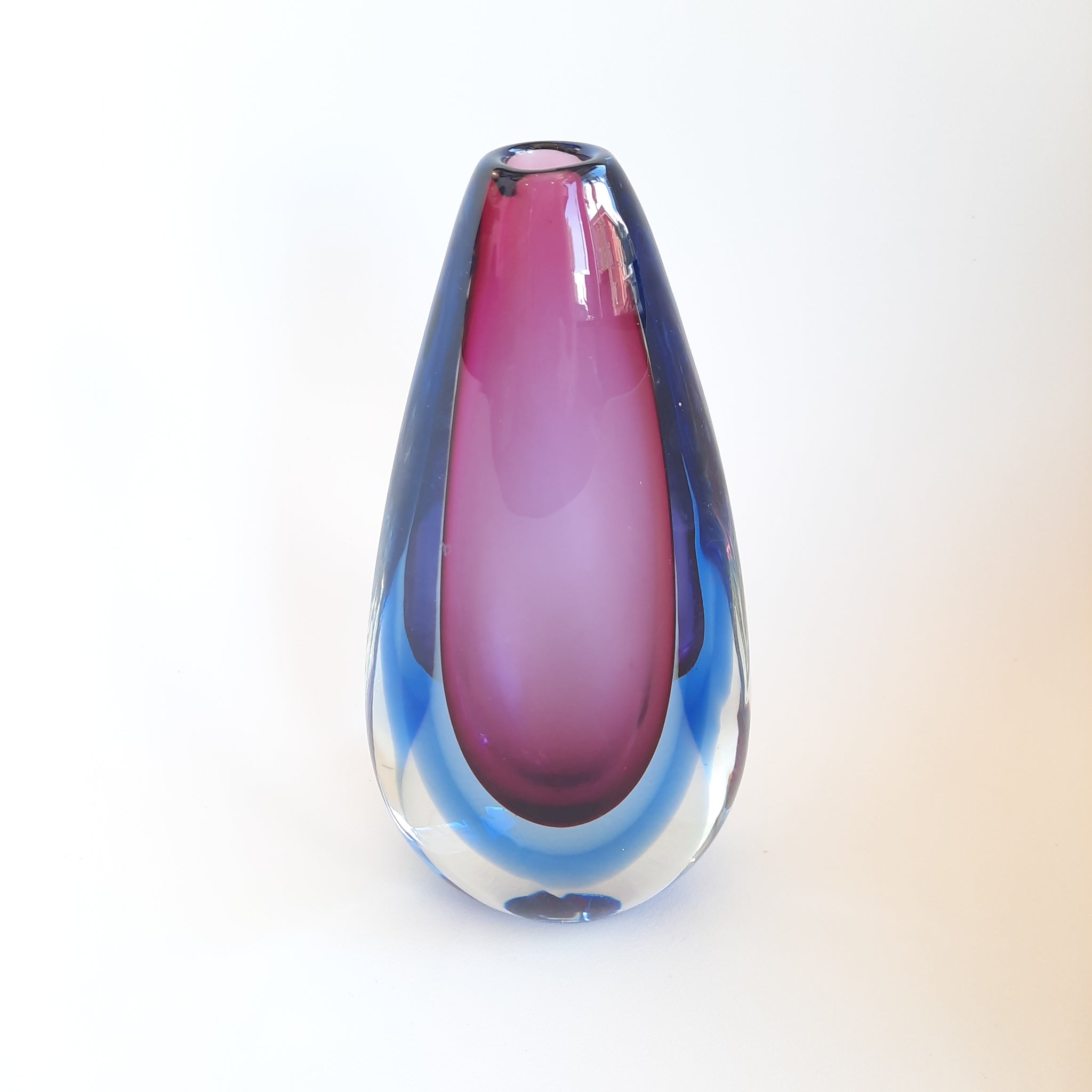 Vintage Flavio Poli Seguso Sommerso Glass Vase