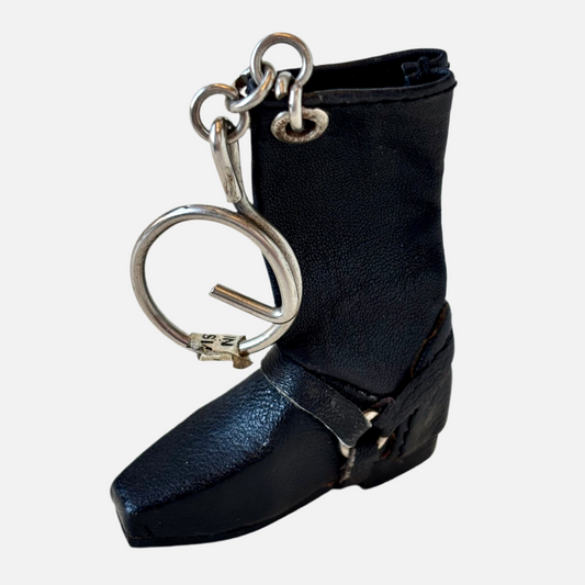 Vintage Miniature Leather Boot Keychain