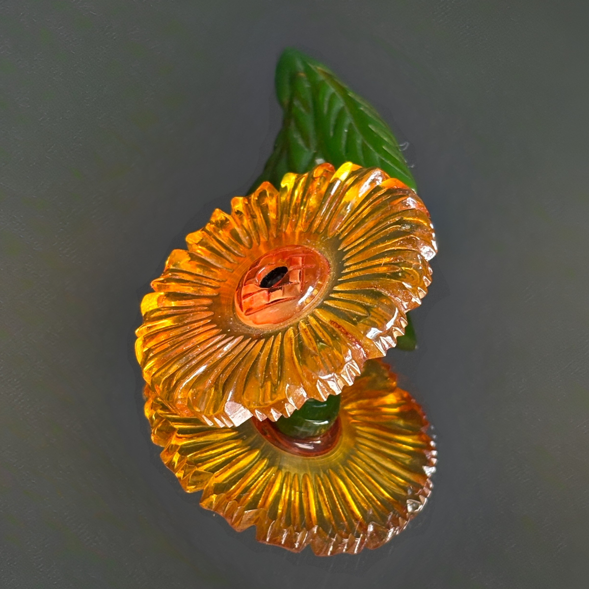 Vintage Bakelite Sunflower Brooch
