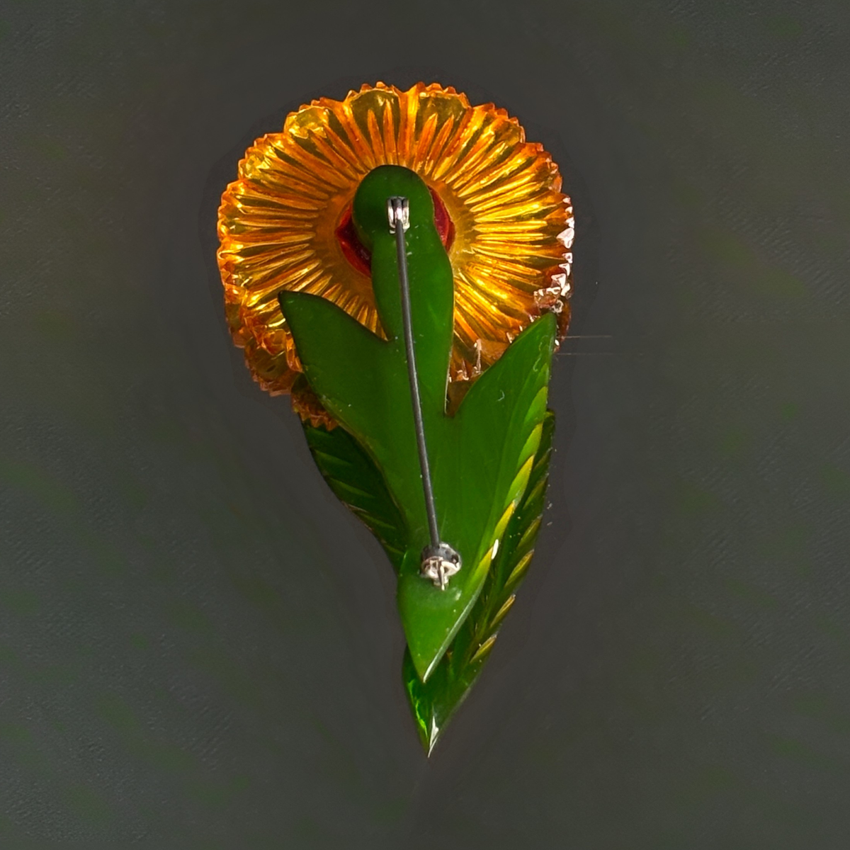 Vintage Bakelite Sunflower Brooch