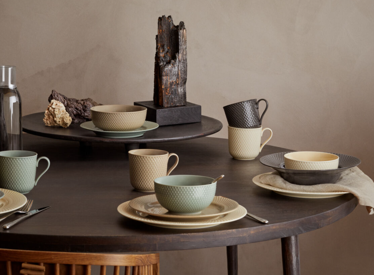 Lyngby Porcelæn - Rhombe Earth - 5.1" Salad / Soup Bowl