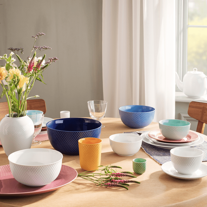 Lyngby Porcelæn - Rhombe Color - 8.7" Serve Bowl - Dark Blue