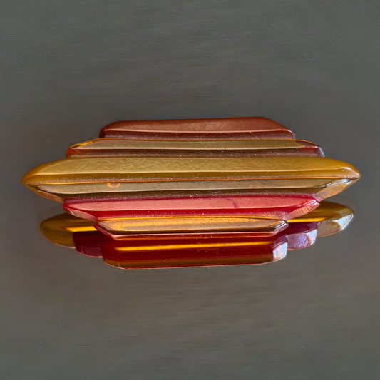 Vintage Bakelite Horizontal Lines Brooch