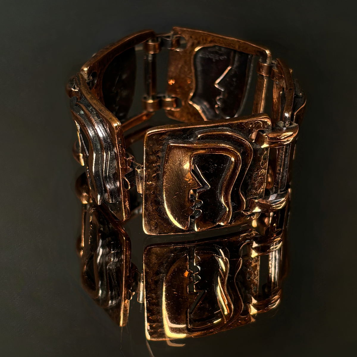 Vintage Rebajes Copper "The Kiss' Bracelet