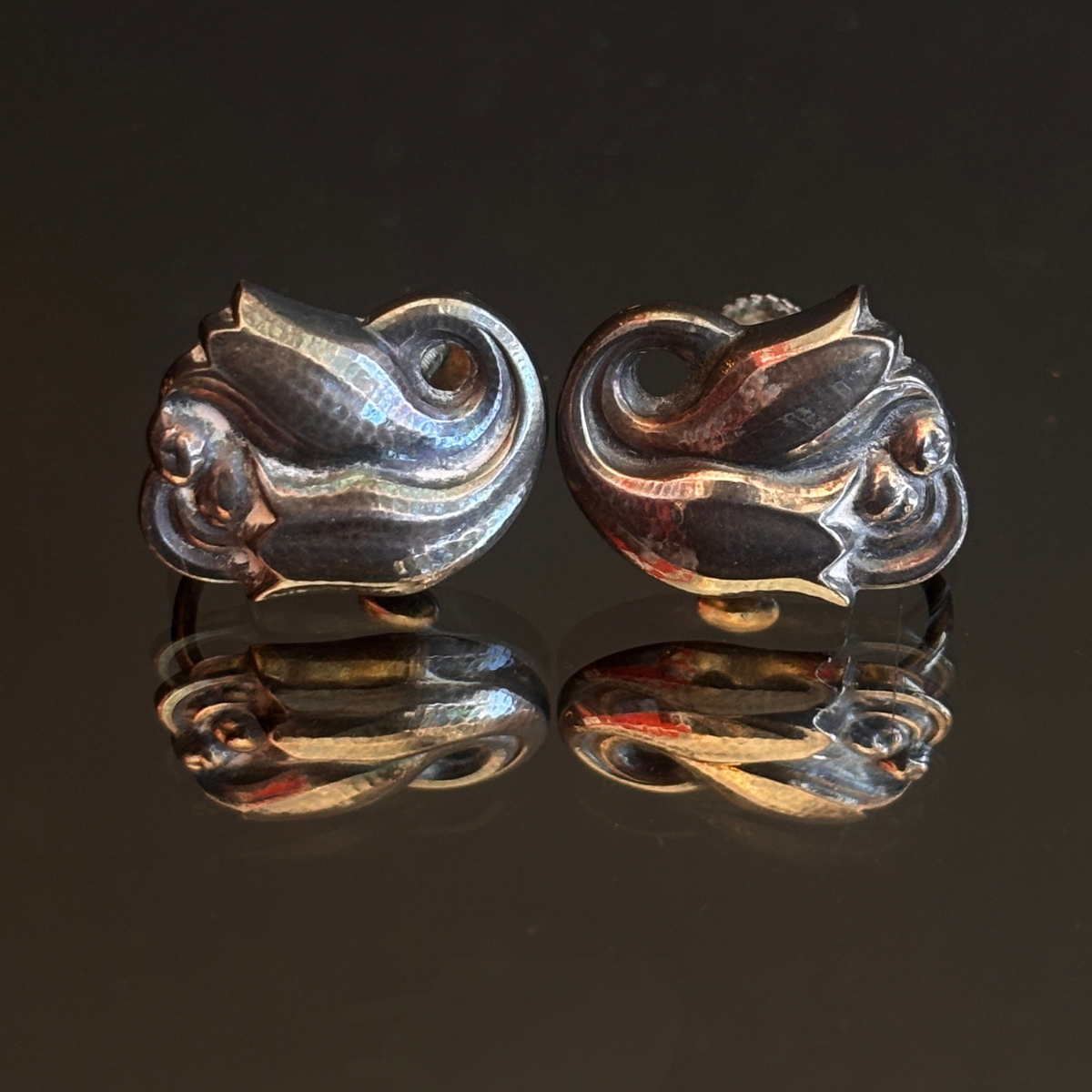 Vintage Georg Jensen Tulip Earrings #100