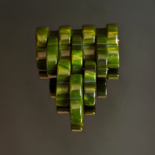 Vintage Bakelite Green Chandelier Brooch
