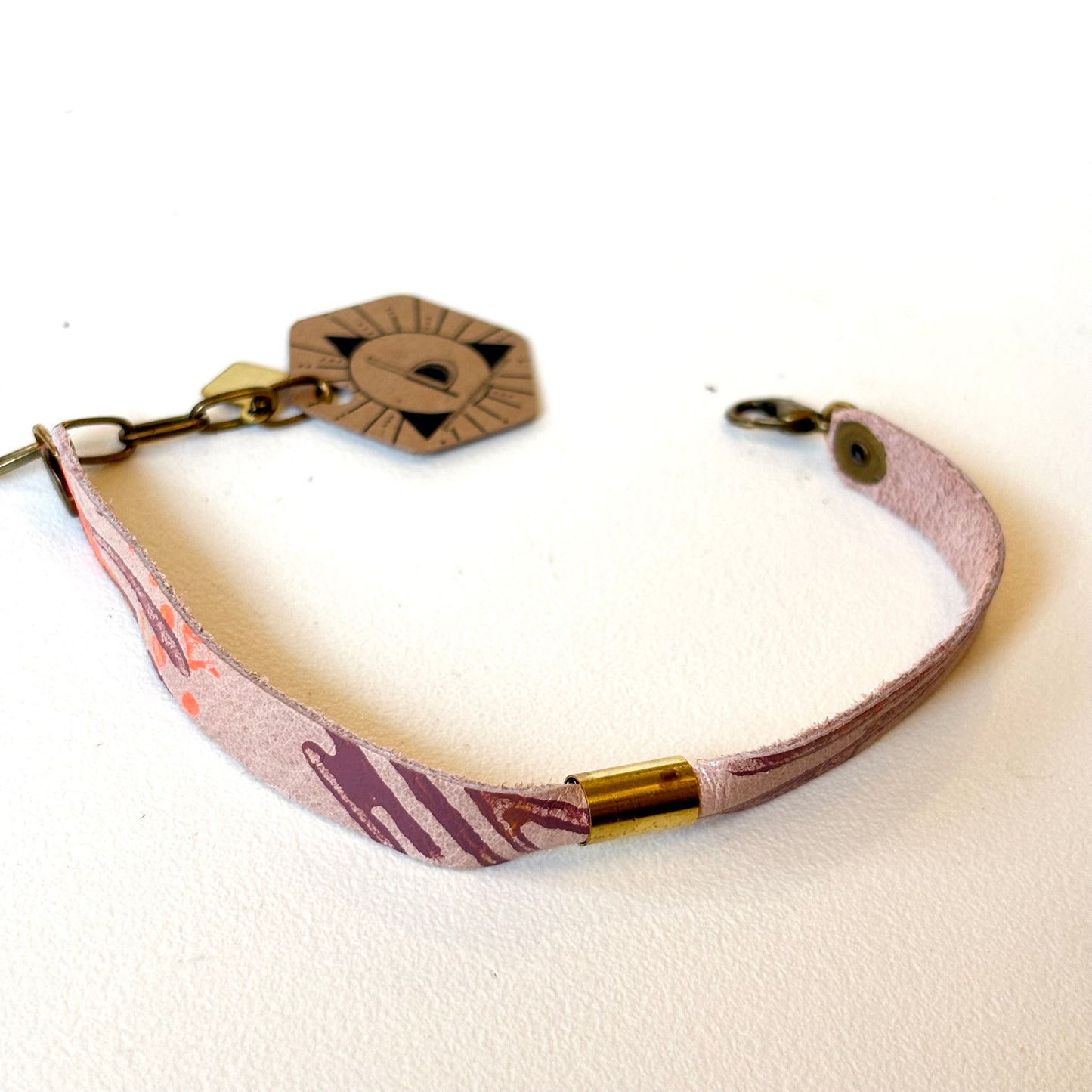 Permanent Baggage Leather Tube Bracelet