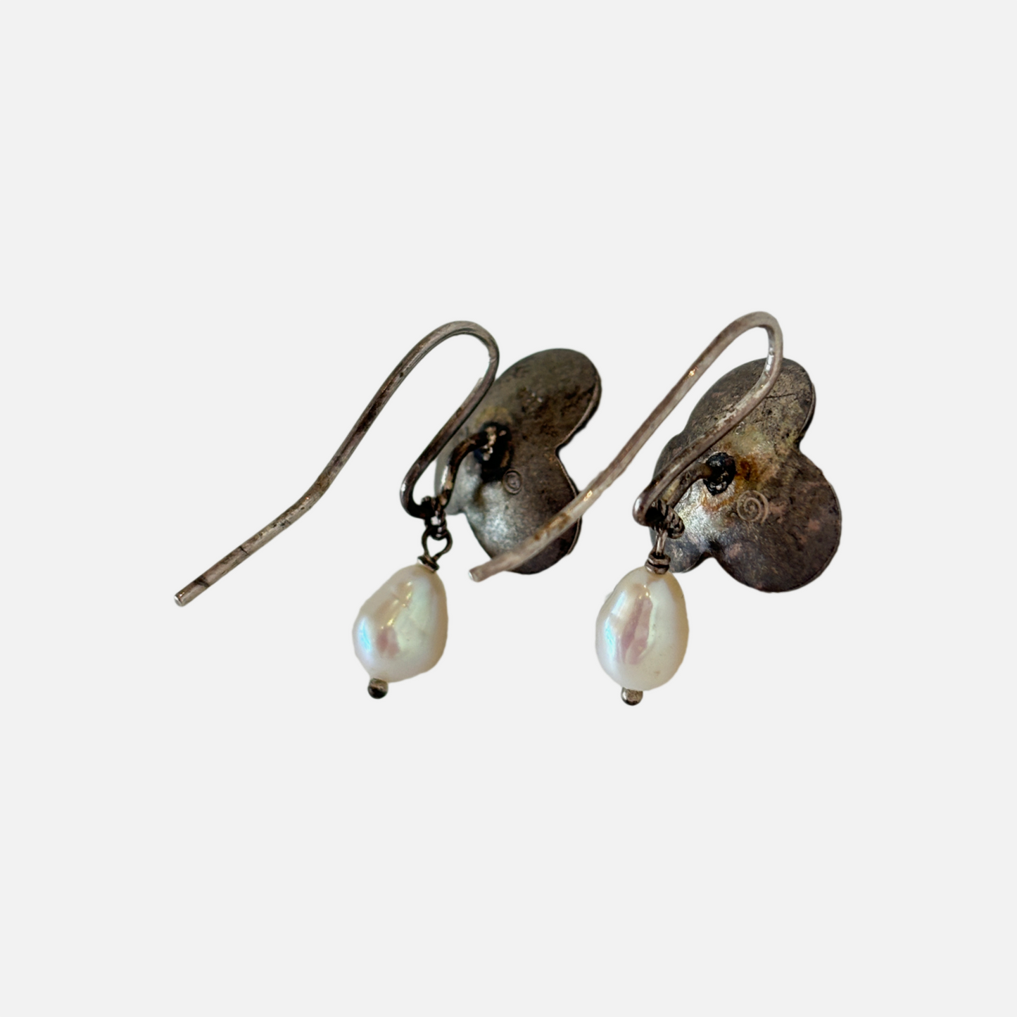 Baroque Pearl & Sterling Silver Drop Earrings (62)