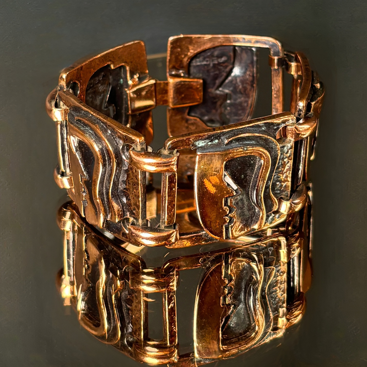Vintage Rebajes Copper "The Kiss' Bracelet