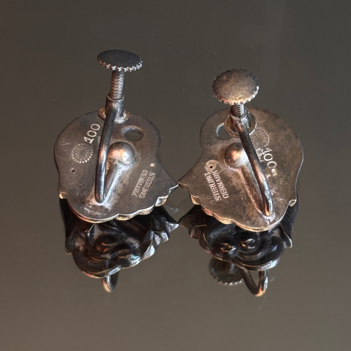 Vintage Georg Jensen Tulip Earrings #100