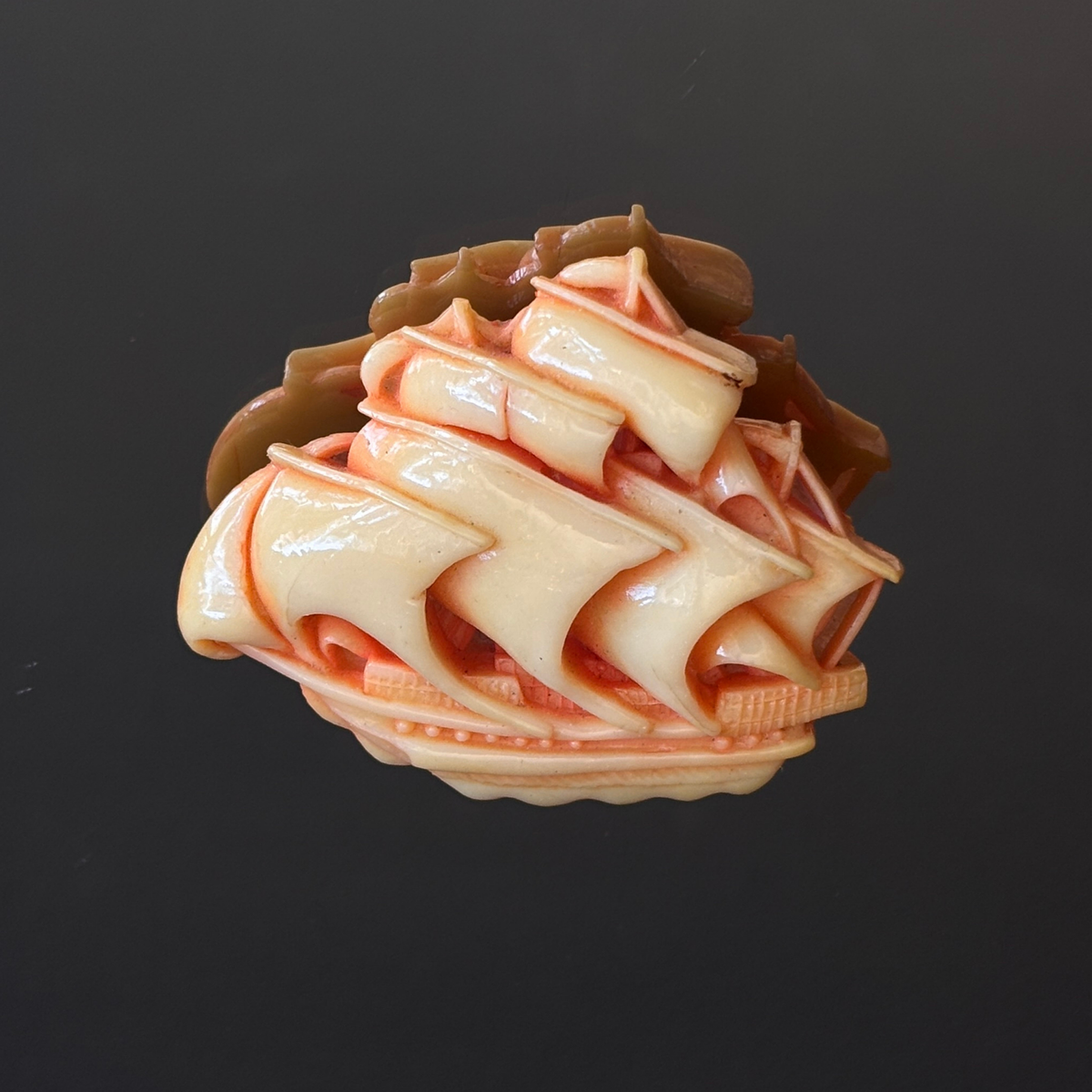 Vintage Schooner Celluloid Brooch