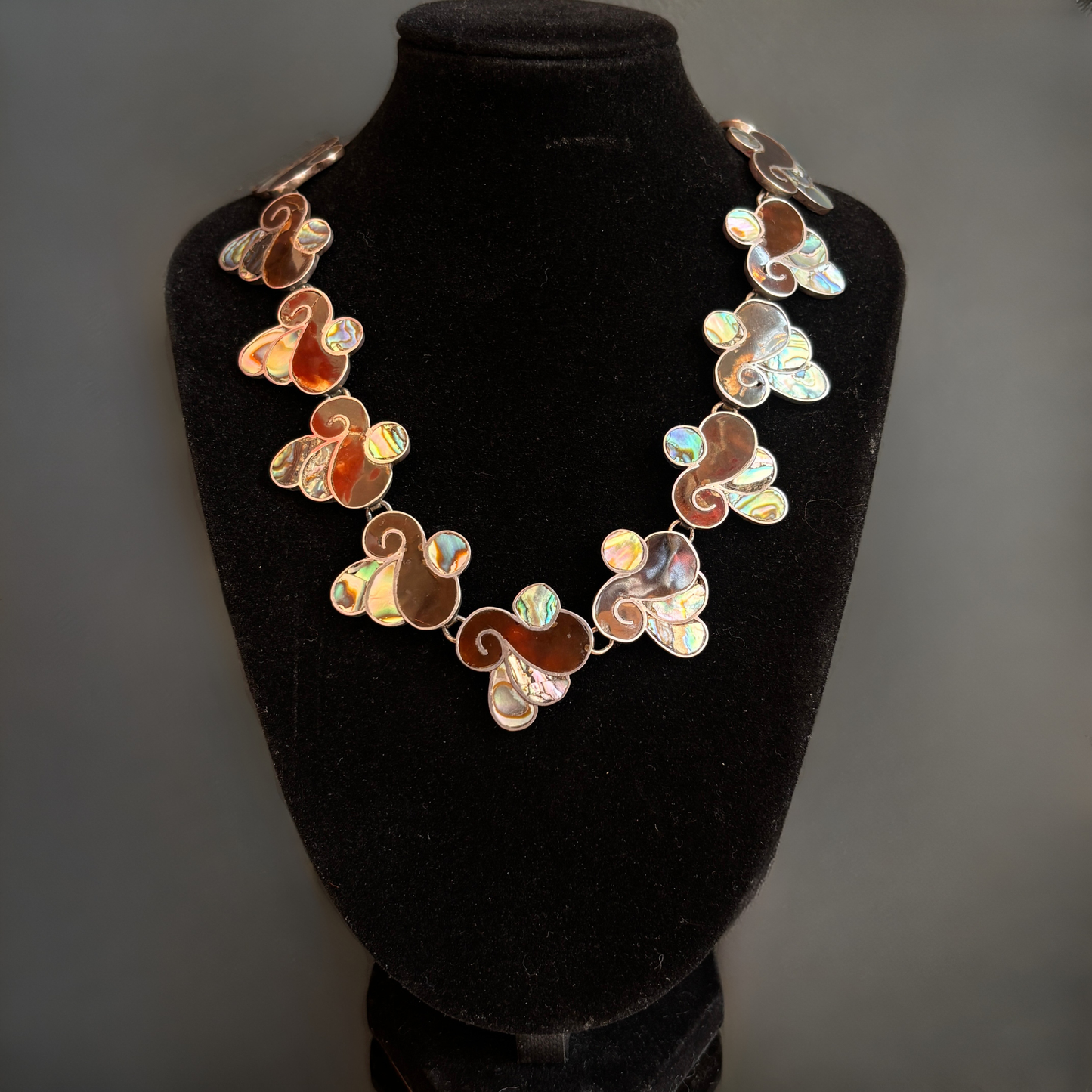 Vintage Taxco Abalone & Sterling Silver Necklace