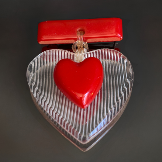 Vintage Art Deco Lucite Heart Brooch*