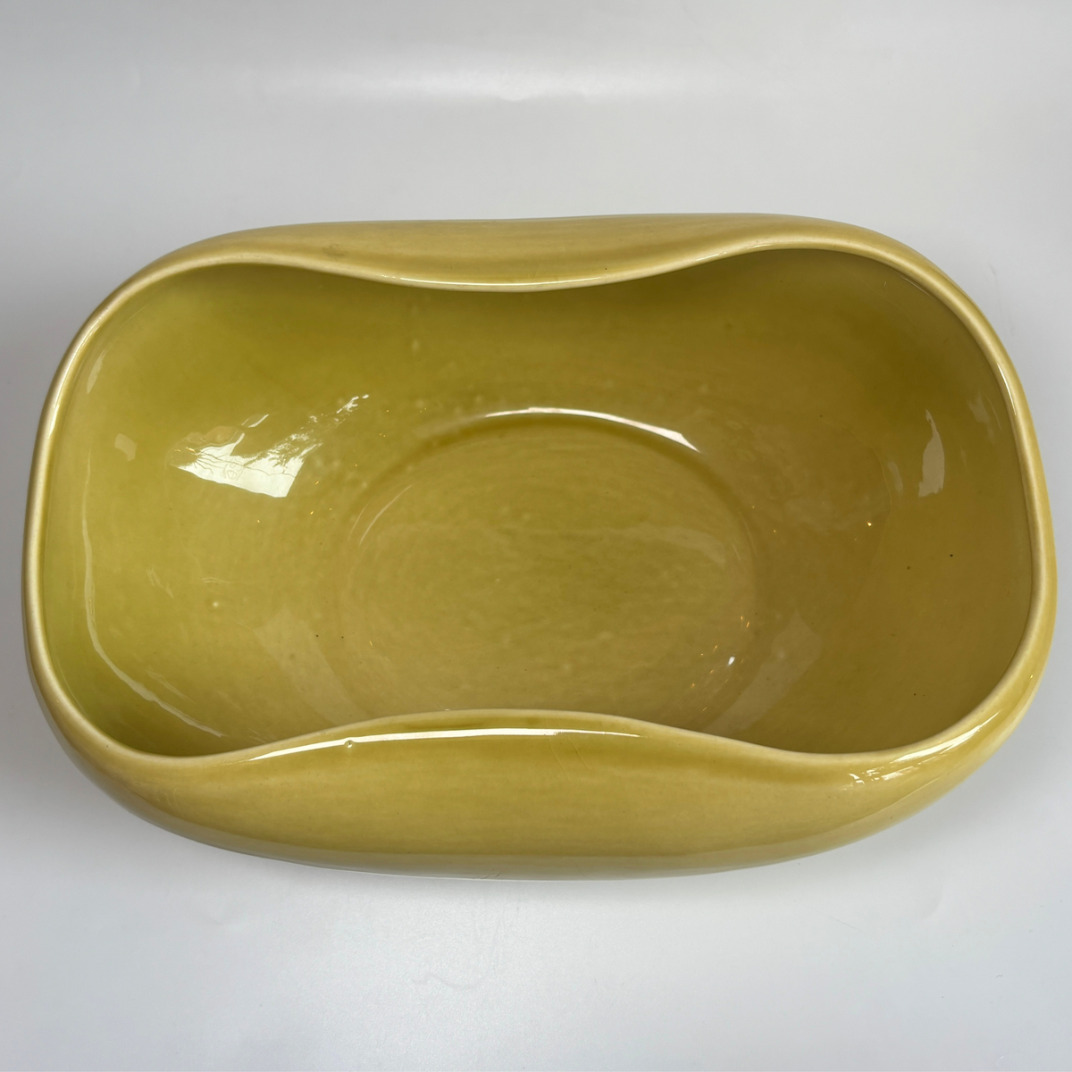 1940's Russel Wright Oval Chartreuse Salad Bowl