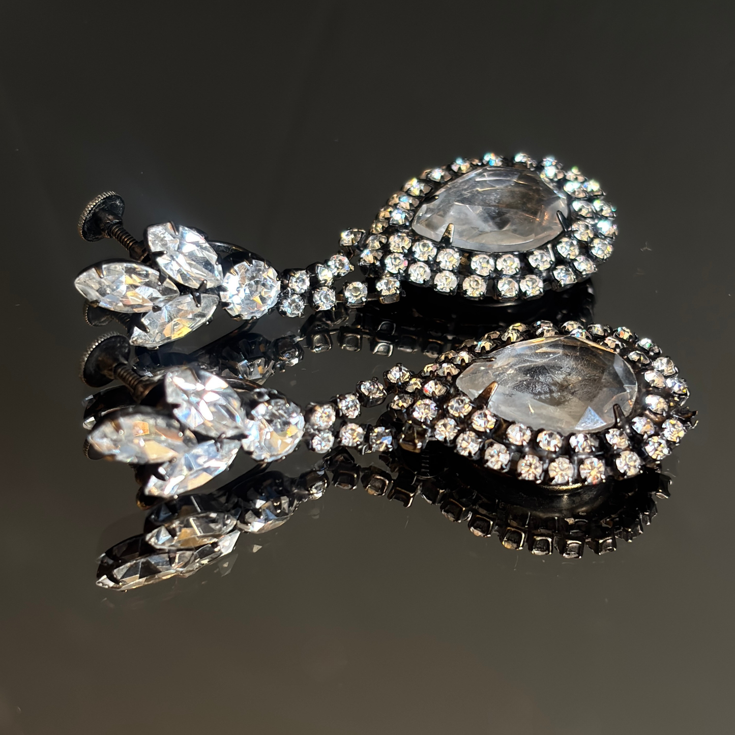 Vintage Midcentury Schiaparelli Teardrop Screwback Earrings