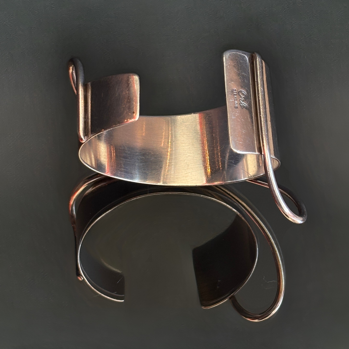 Vintage Orb (Otto Robert Bade) Sterling Silver Cuff Bracelet