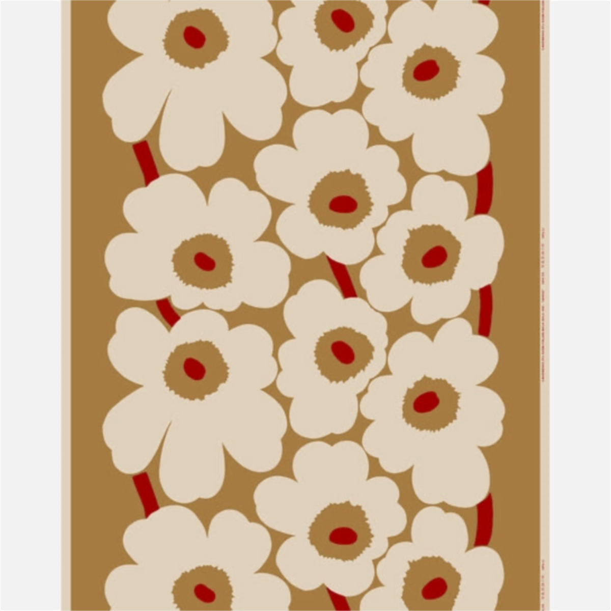 Marimekko Fabric Remnants - Unikko - Brown / Cream / Red – Olson House
