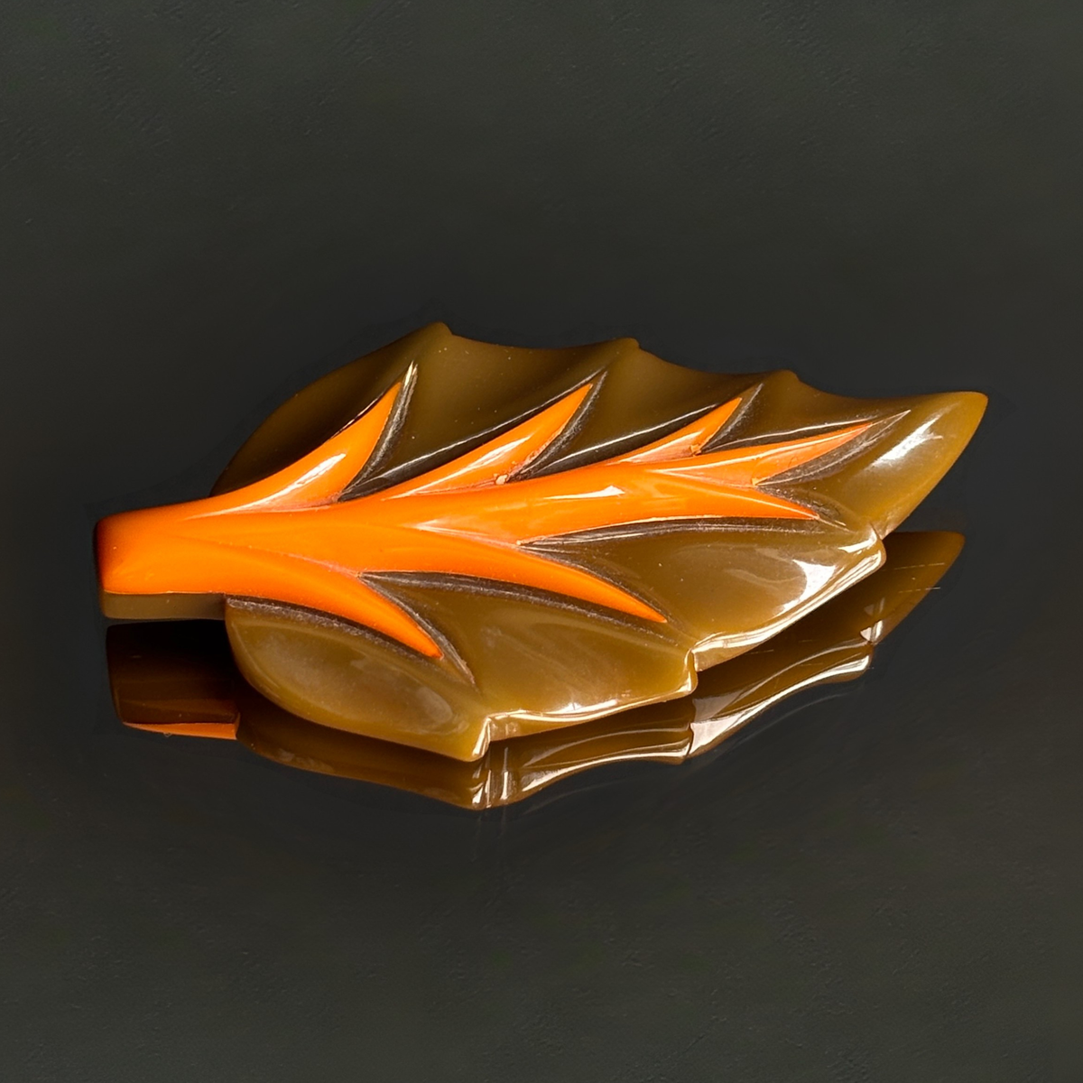 Vintage Bakelite Leaf Brooch