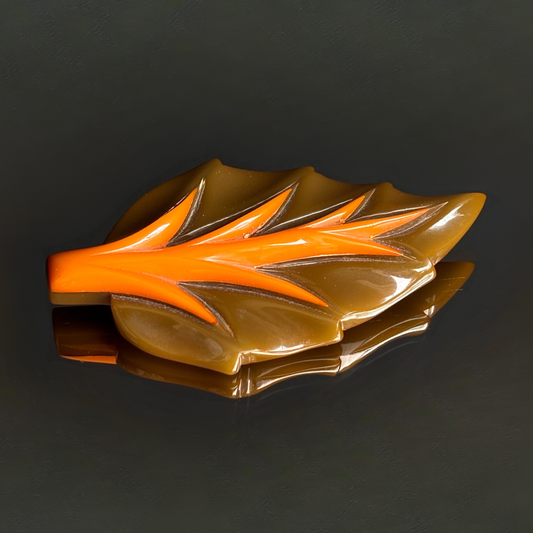 Vintage Bakelite Leaf Brooch