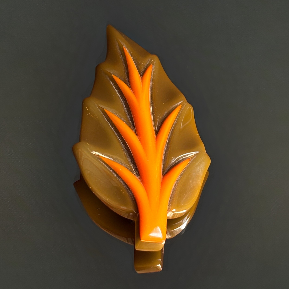 Vintage Bakelite Leaf Brooch