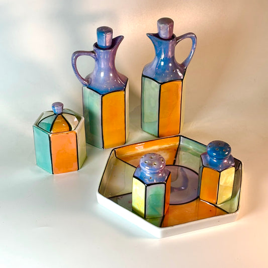 Vintage Art Deco Chicago Worlds Fair Condiment Set