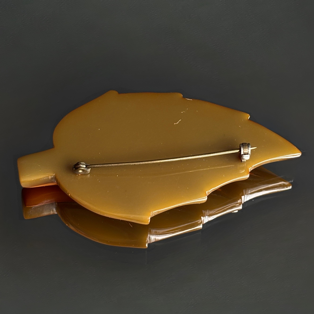 Vintage Bakelite Leaf Brooch