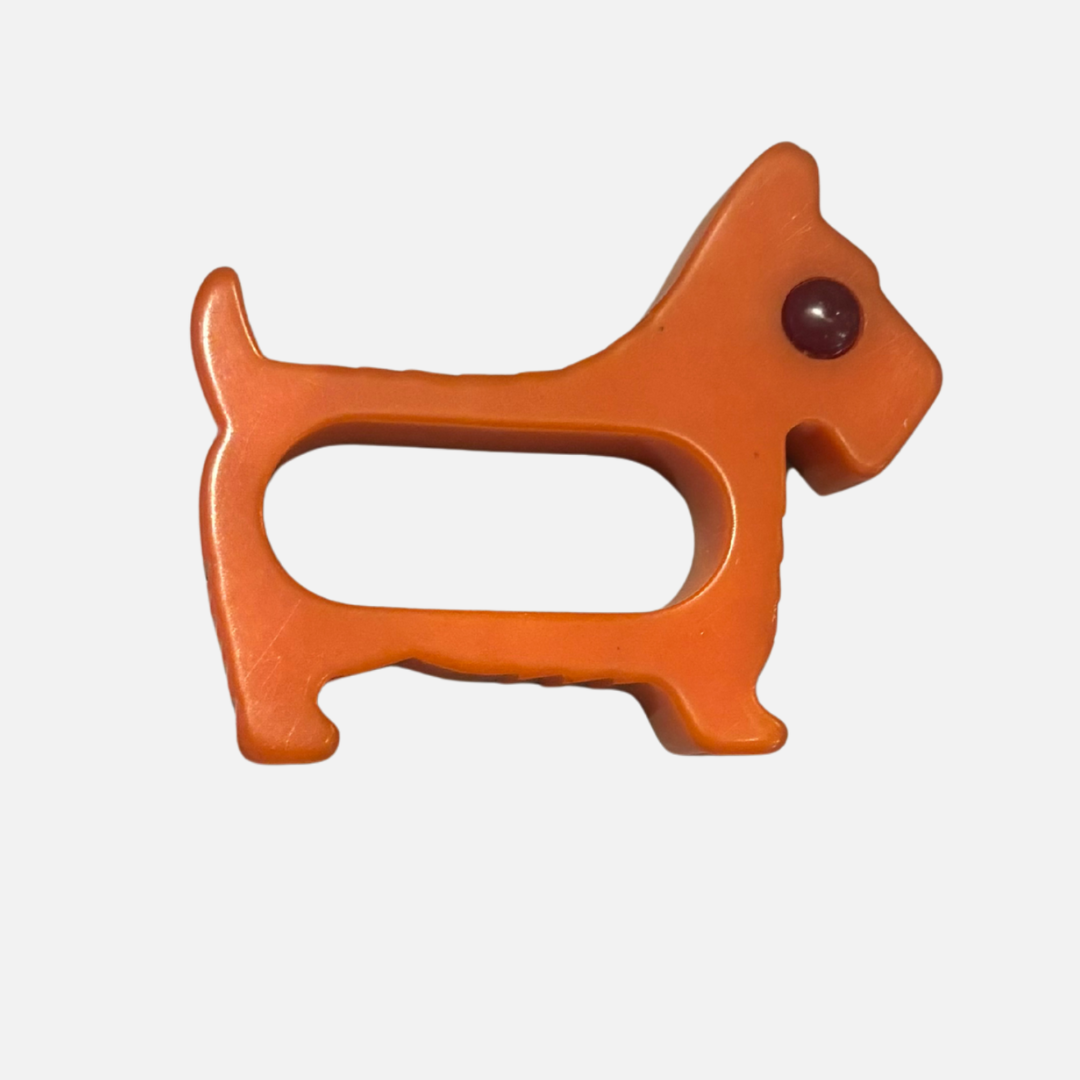 Vintage Catalin (Bakelite) Dog Napkin Ring