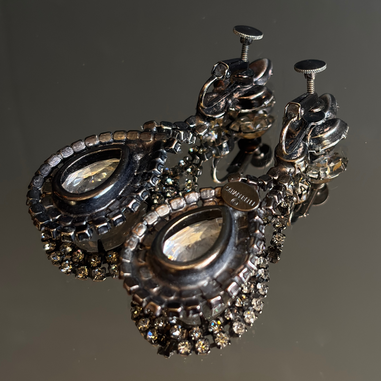 Vintage Midcentury Schiaparelli Teardrop Screwback Earrings