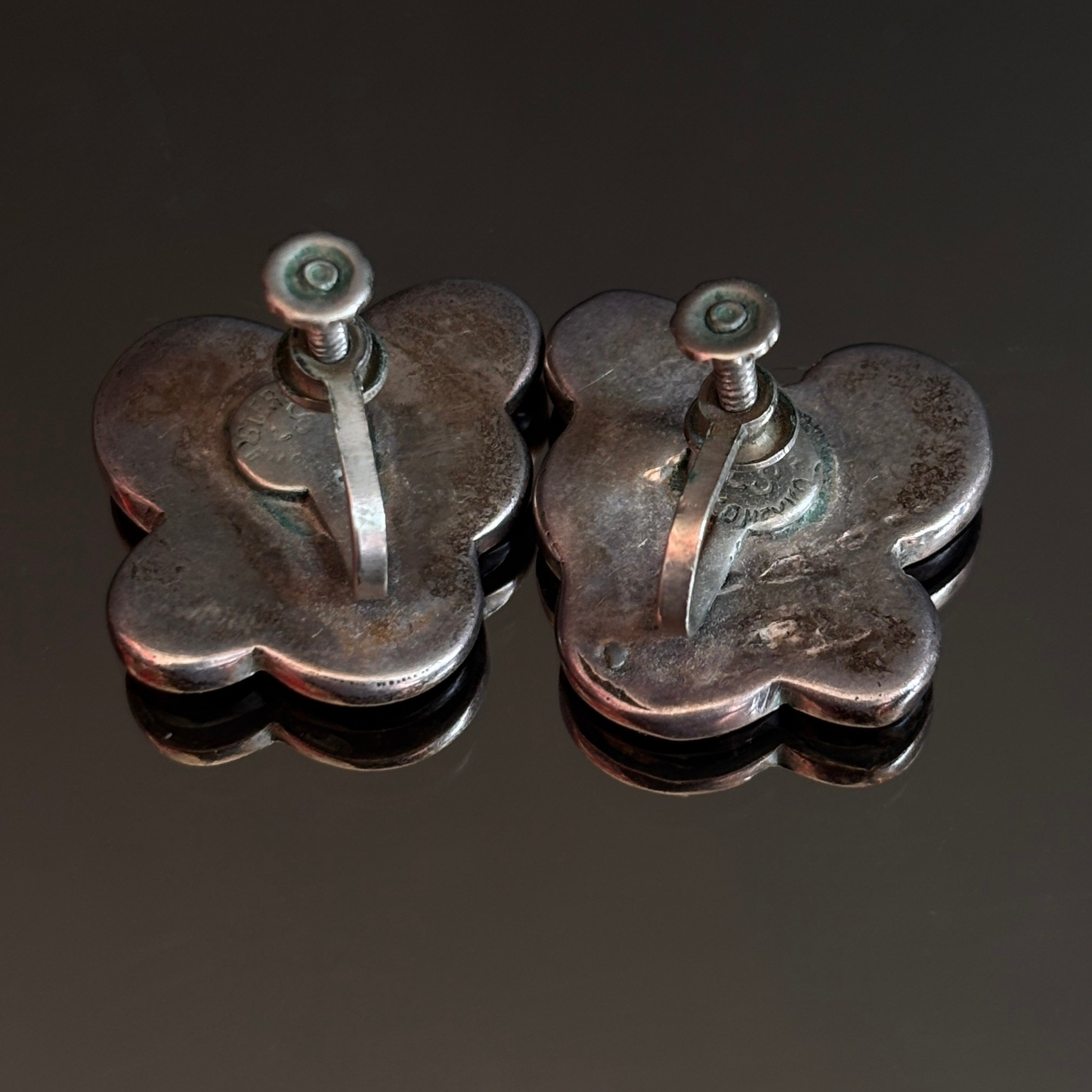 Vintage Taxco Abalone & Sterling Silver Earrings