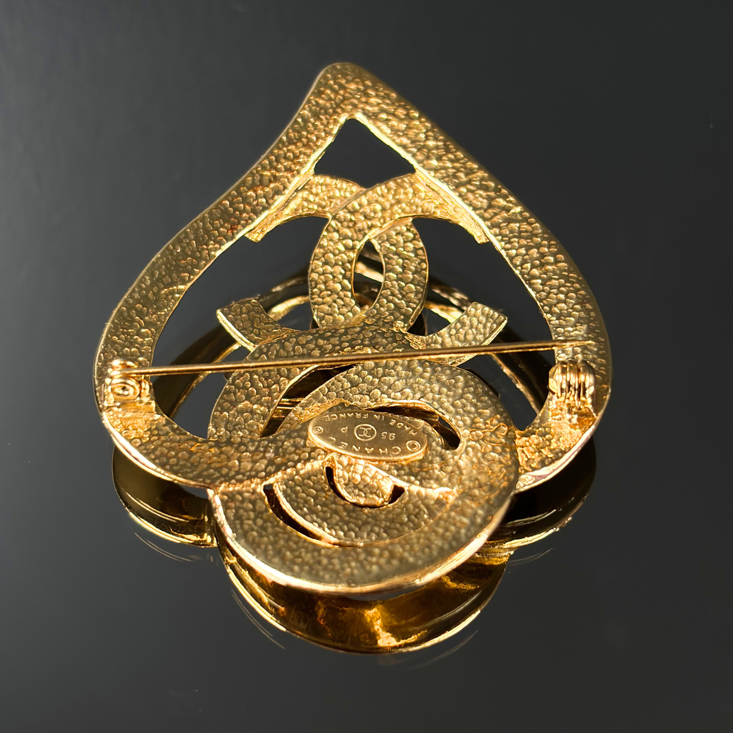 Vintage Chanel Golden Heart Brooch