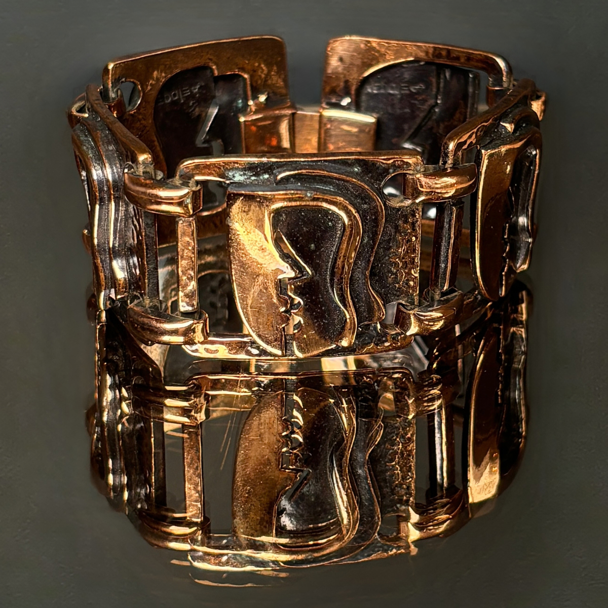 Vintage Rebajes Copper "The Kiss' Bracelet
