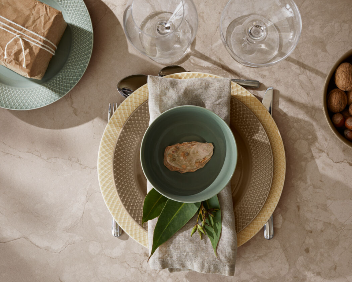 Lyngby Porcelæn - Rhombe Earth - 5.1" Salad / Soup Bowl