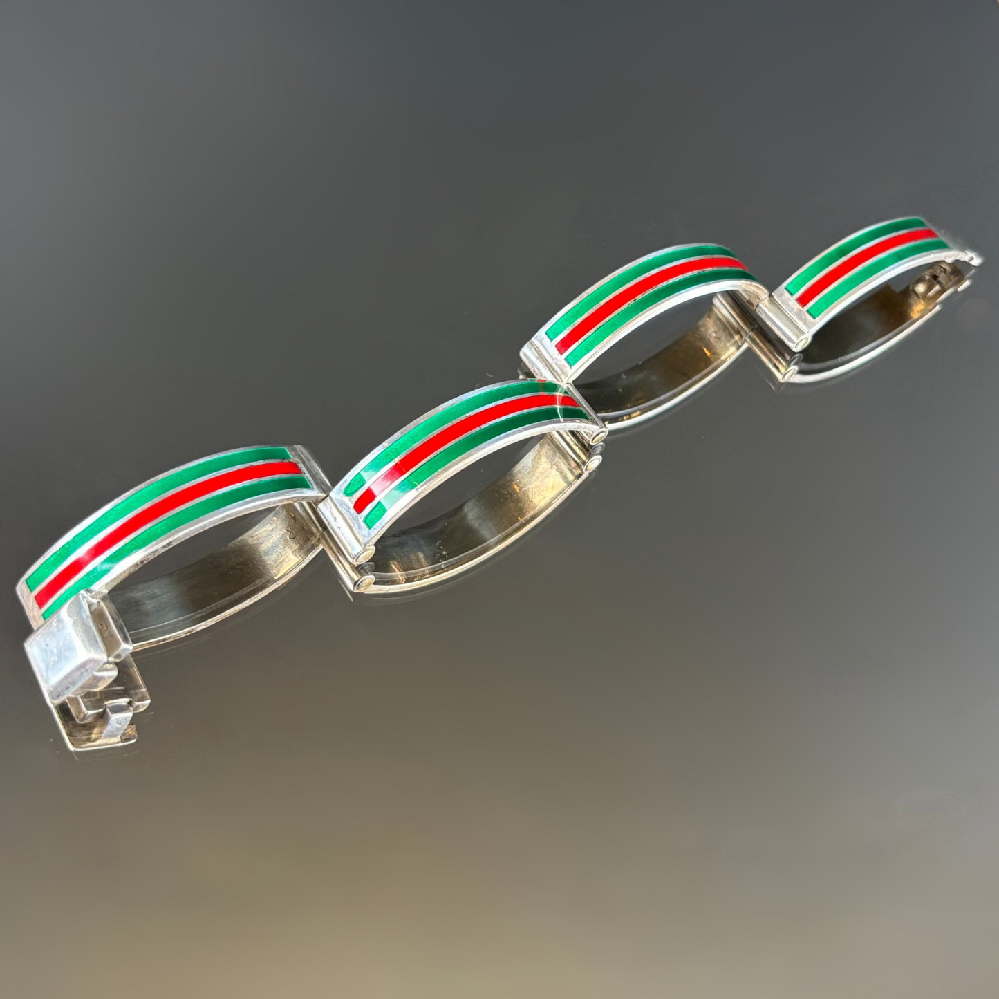 1970s Gucci Sterling Enamel Bracelet