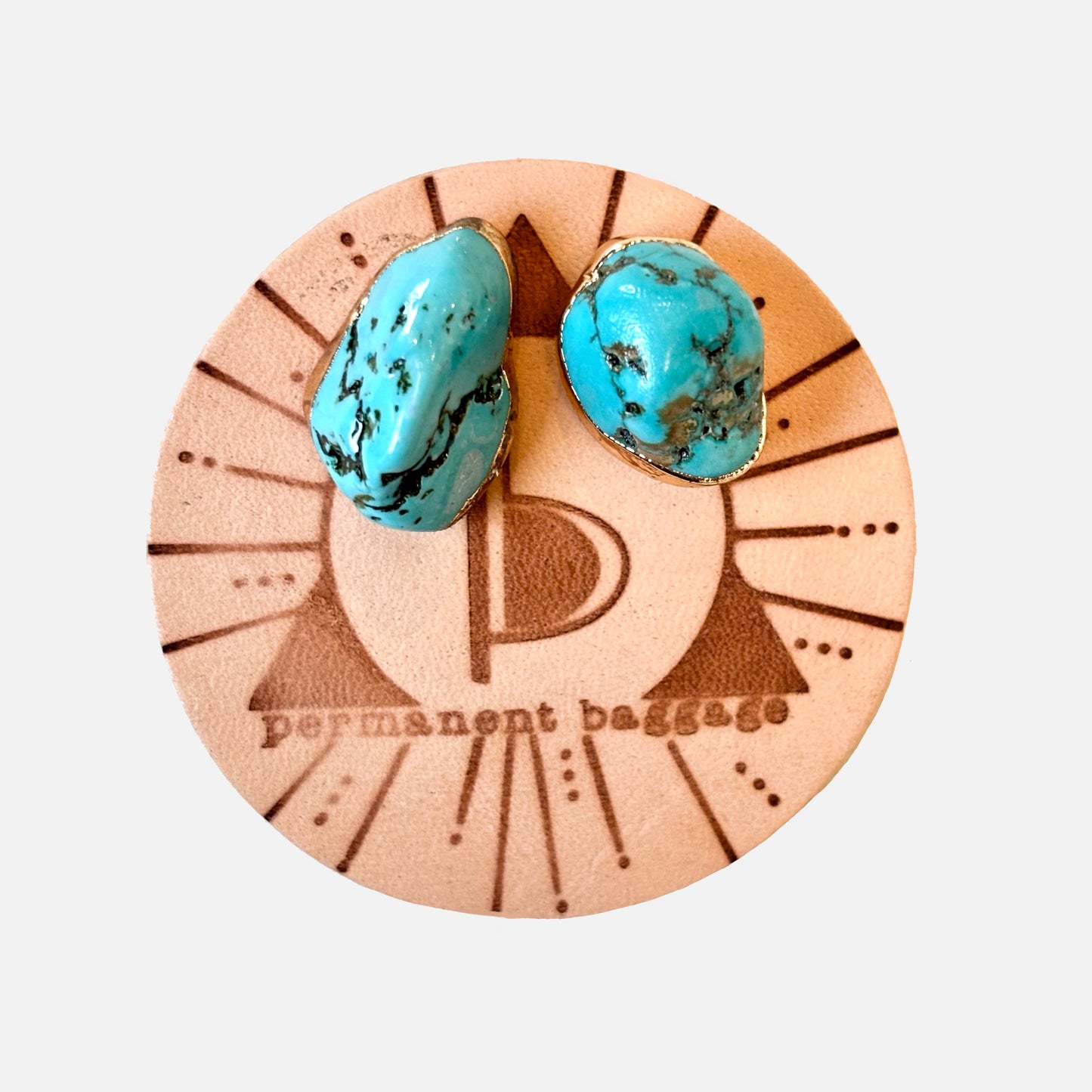 Permanent Baggage Gemstone Stud Earrings