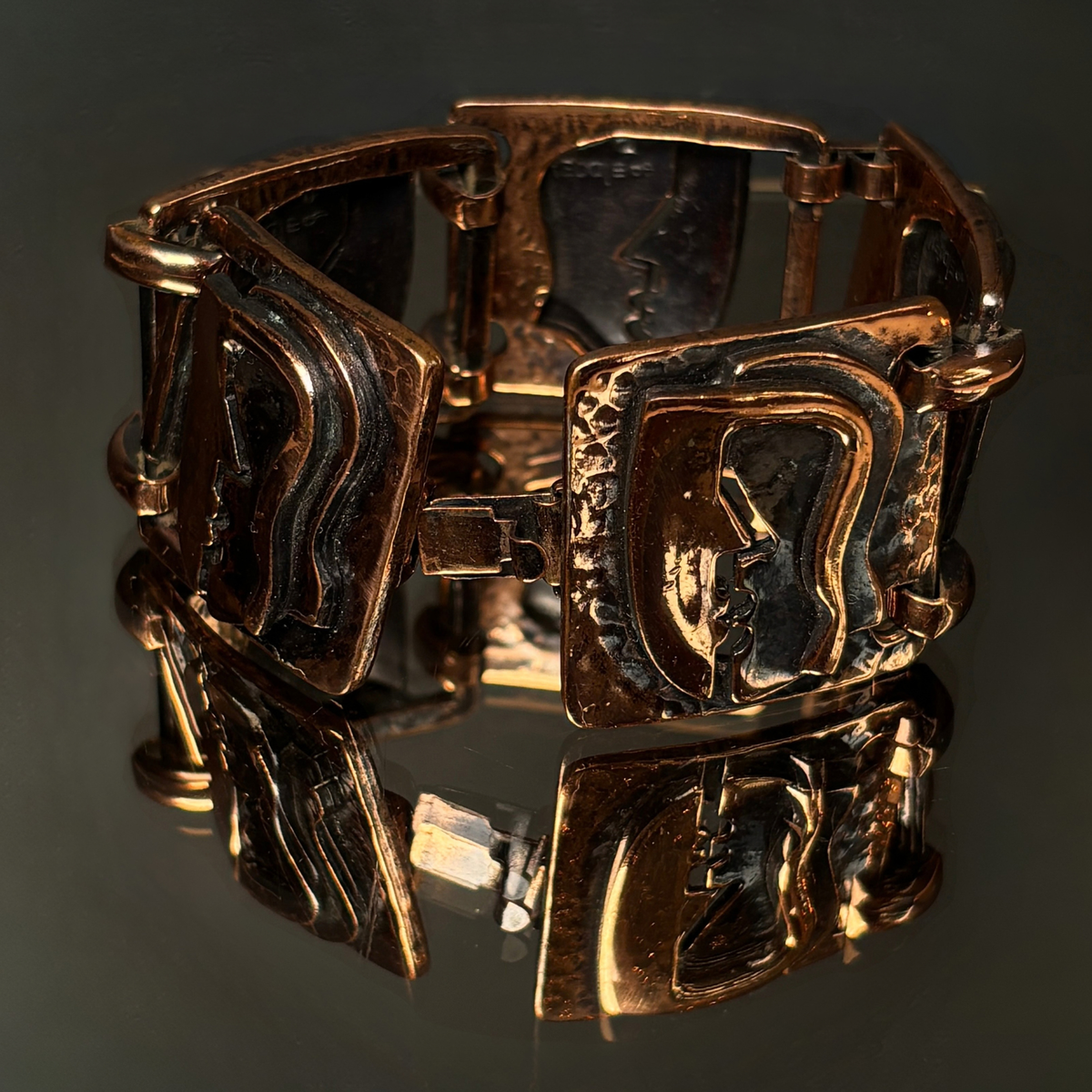 Vintage Rebajes Copper "The Kiss' Bracelet