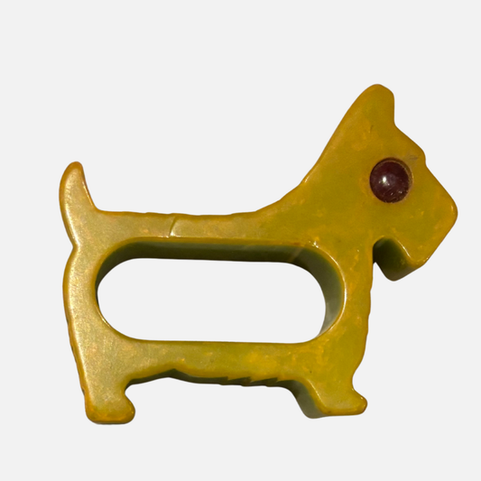 Vintage Catalin (Bakelite) Dog Napkin Ring