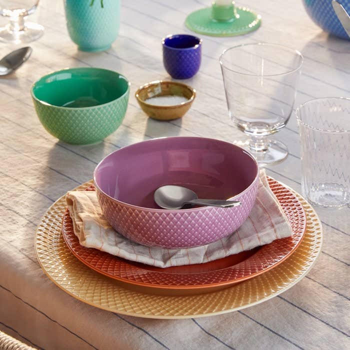 Lyngby Porcelæn - Rhombe Color - 6.1" Porcelain Pasta Bowl