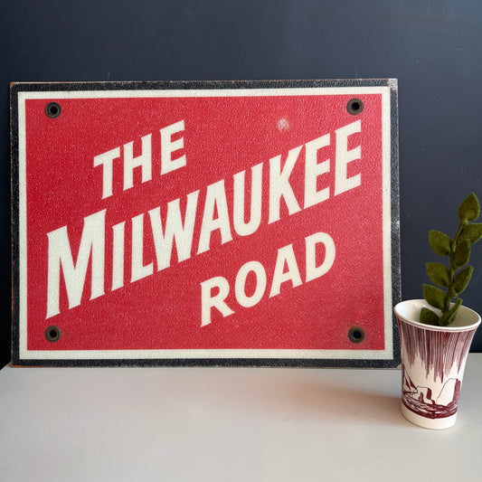 Vintage Milwaukee Road Fiberglass Railroad Sign
