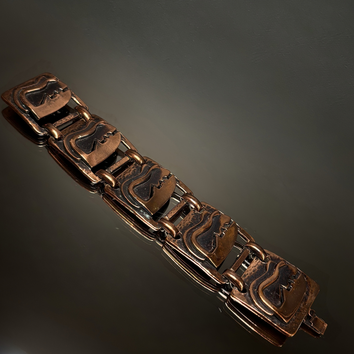 Vintage Rebajes Copper "The Kiss' Bracelet