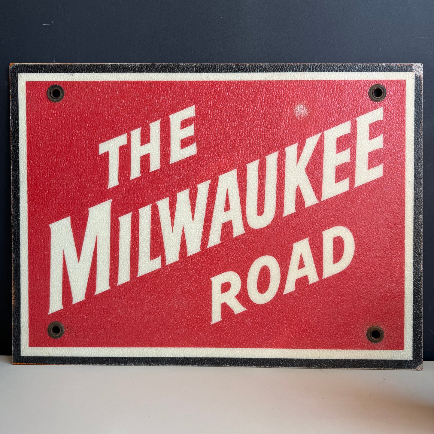 Vintage Milwaukee Road Fiberglass Railroad Sign