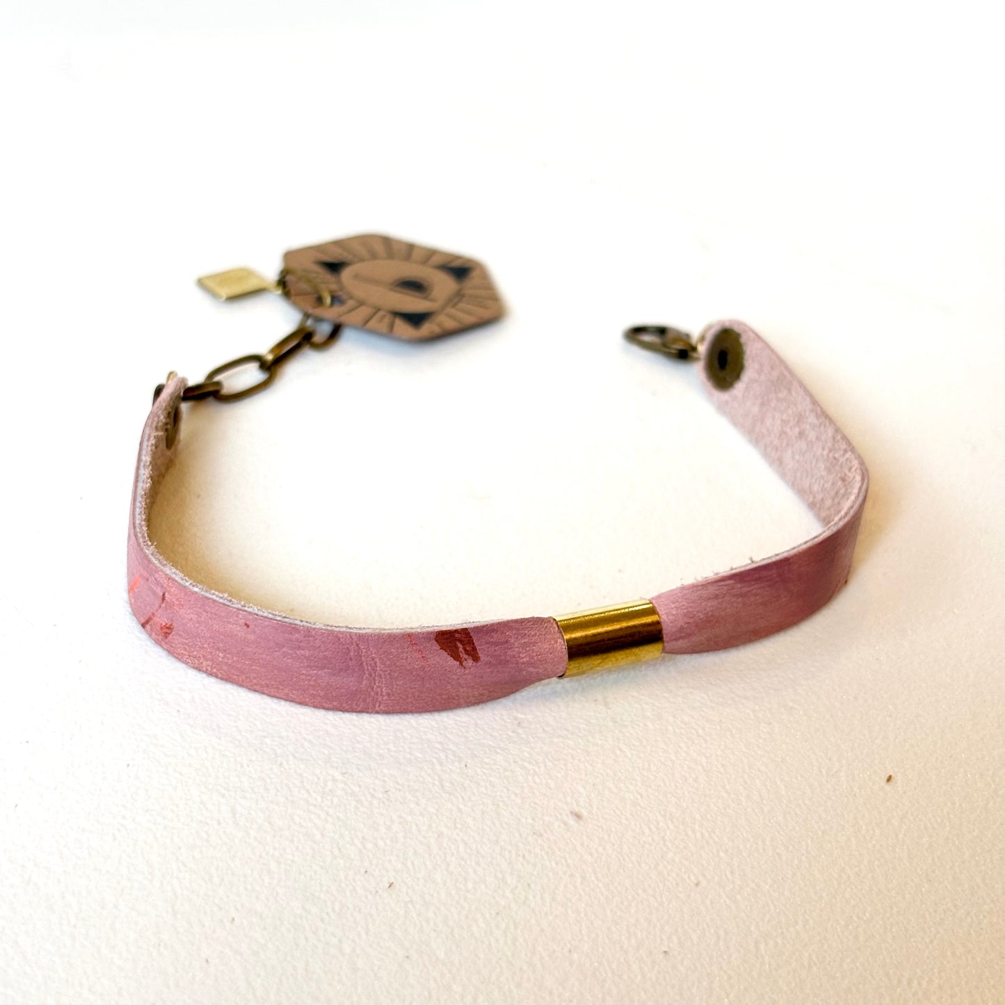 Permanent Baggage Leather Tube Bracelet