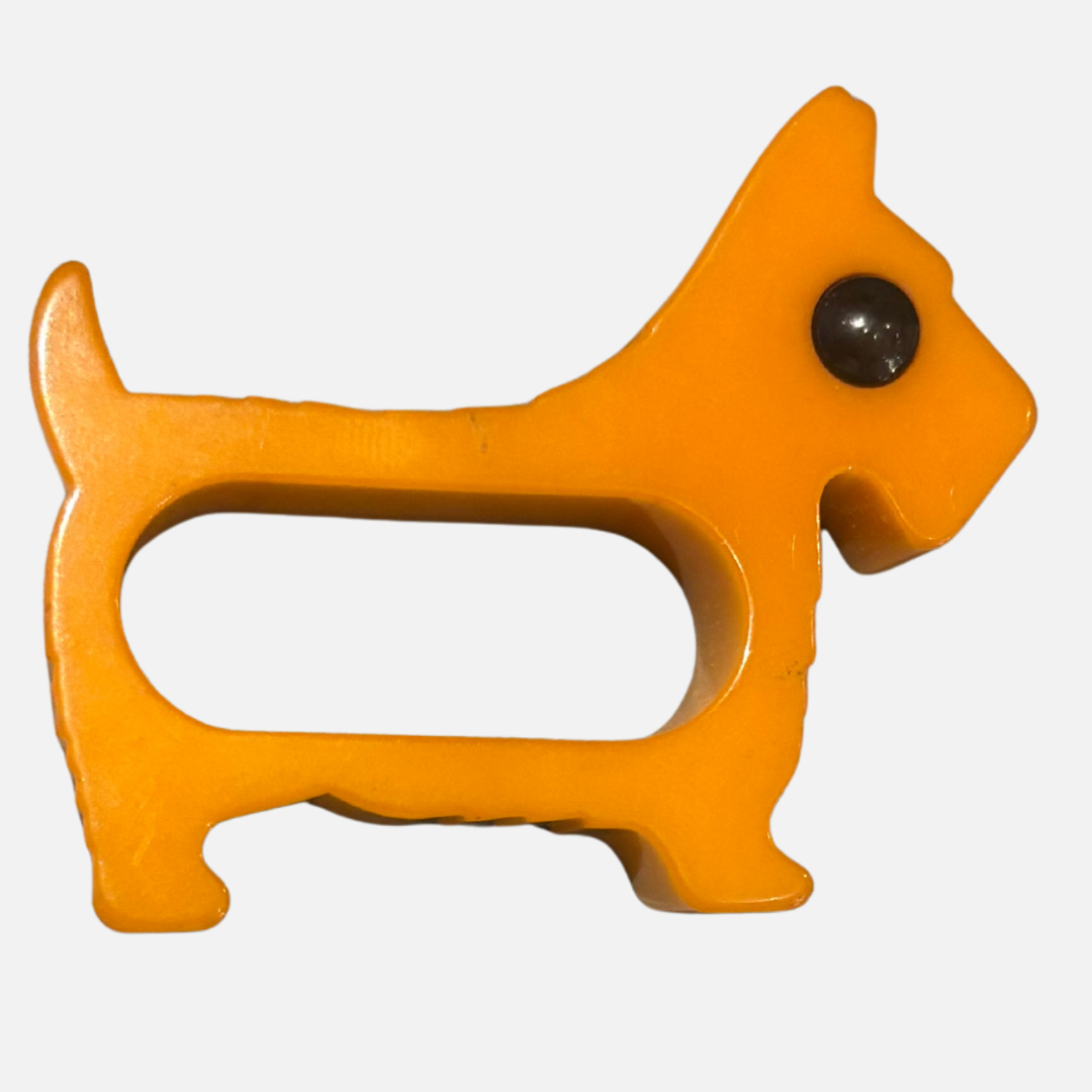 Vintage Catalin (Bakelite) Dog Napkin Ring