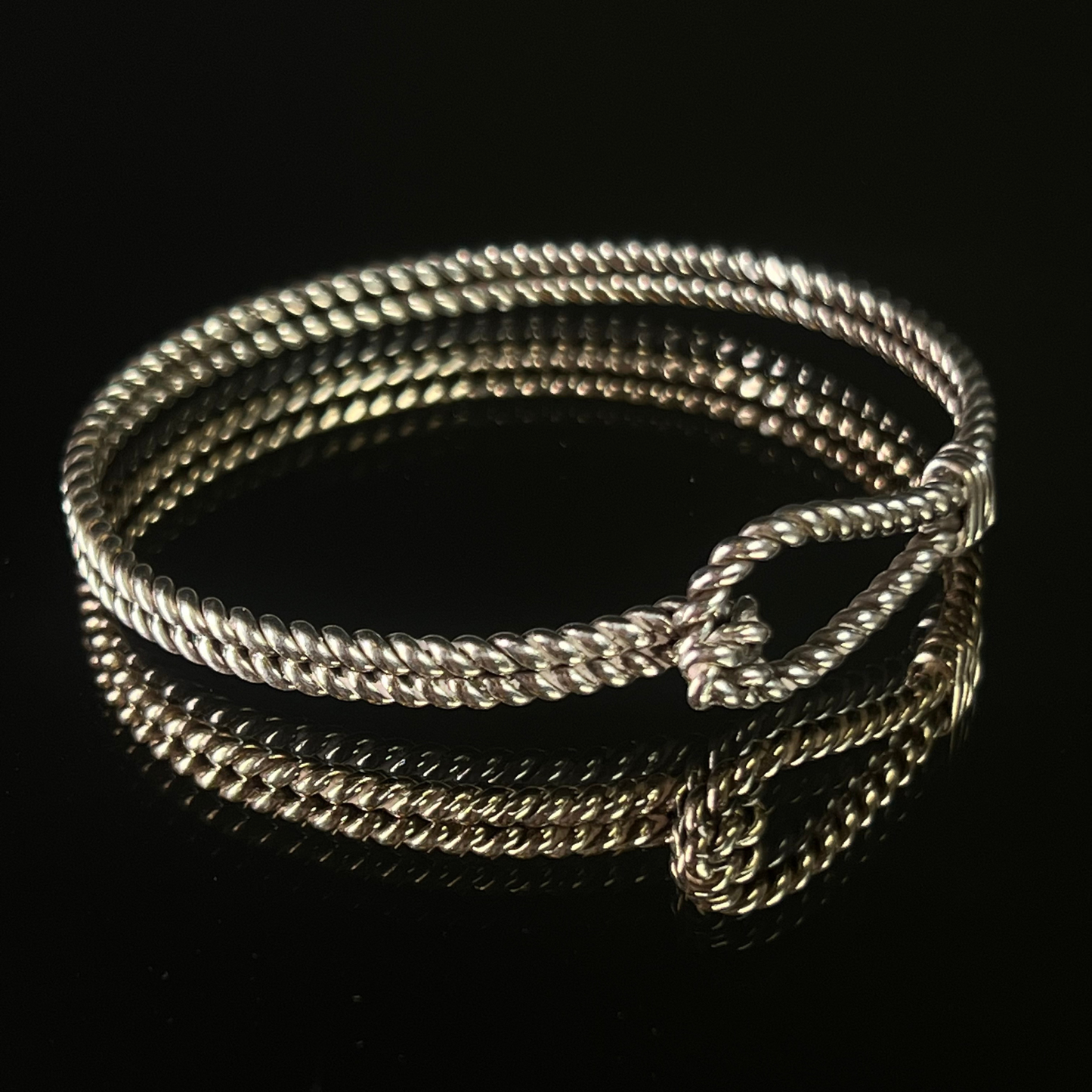 Vintage 1970s Gucci Sterling Silver Rope Bracelet