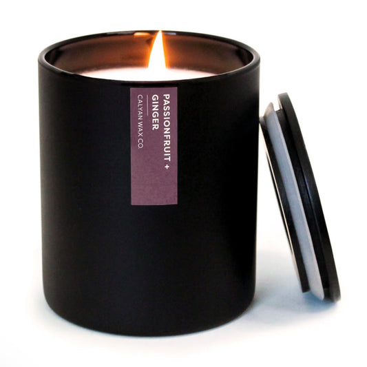 Calyan Matte Black Glass Tumbler Candle