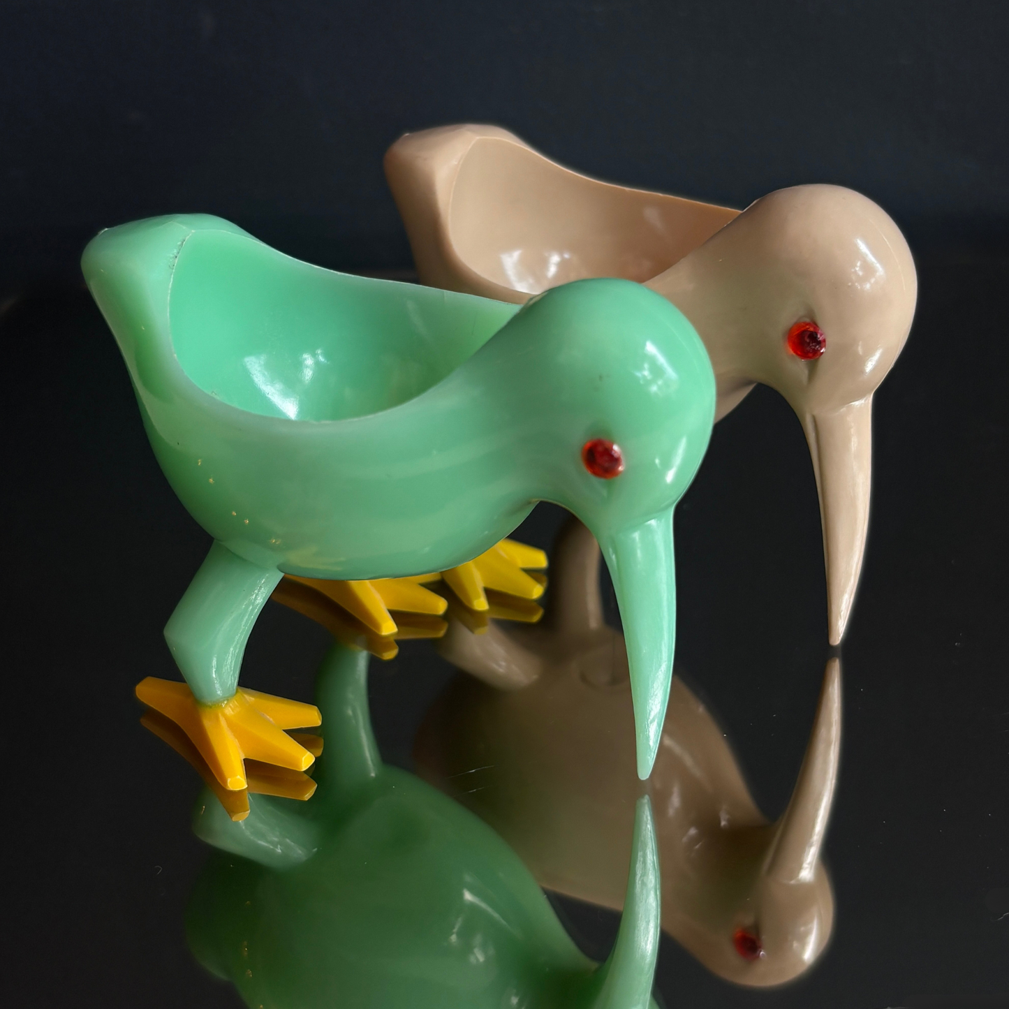 Vintage Plastic Kiwi Bird Egg Cups